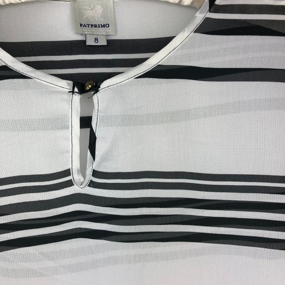 Patprimo Black & White Stripe Tunic Top - Picture 3 of 4